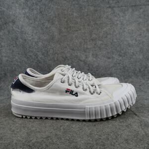 Fila Shoes Big Kids 7 Classic Kicks Sneakers Athletic Trainer White Canvas Retro